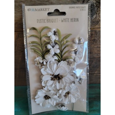 49and Market - fleurs -Rustic Bouquet- White Heron